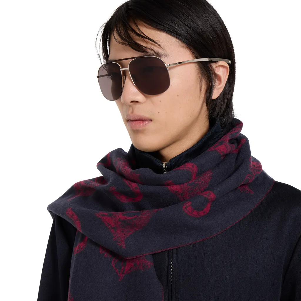 Silk Wool Equestrian Jacquard Scarf