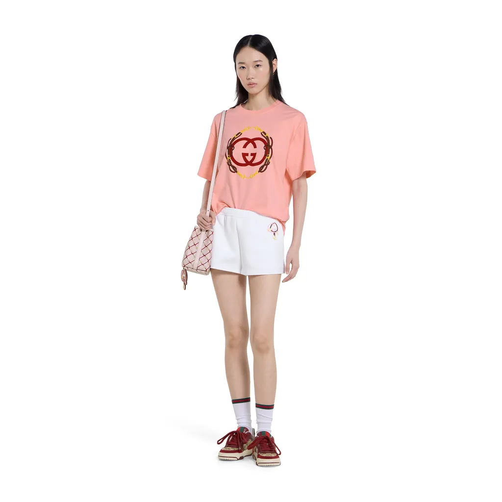 Cotton Jersey Shorts With Embroidery