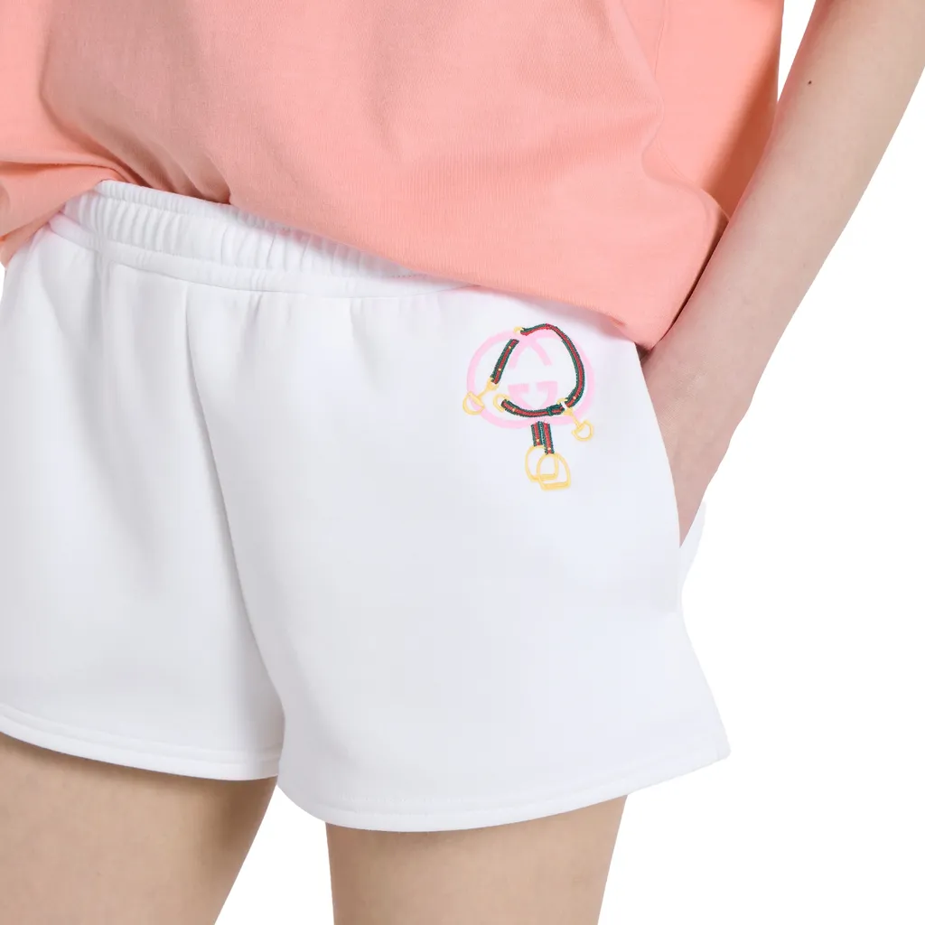 Cotton Jersey Shorts With Embroidery