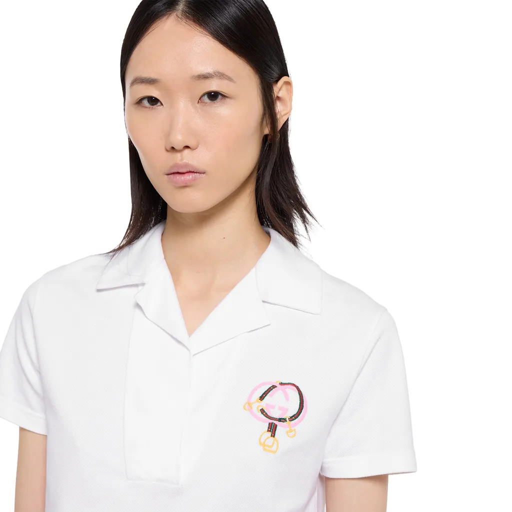 Cotton Piquet Polo Shirt With Embroidery