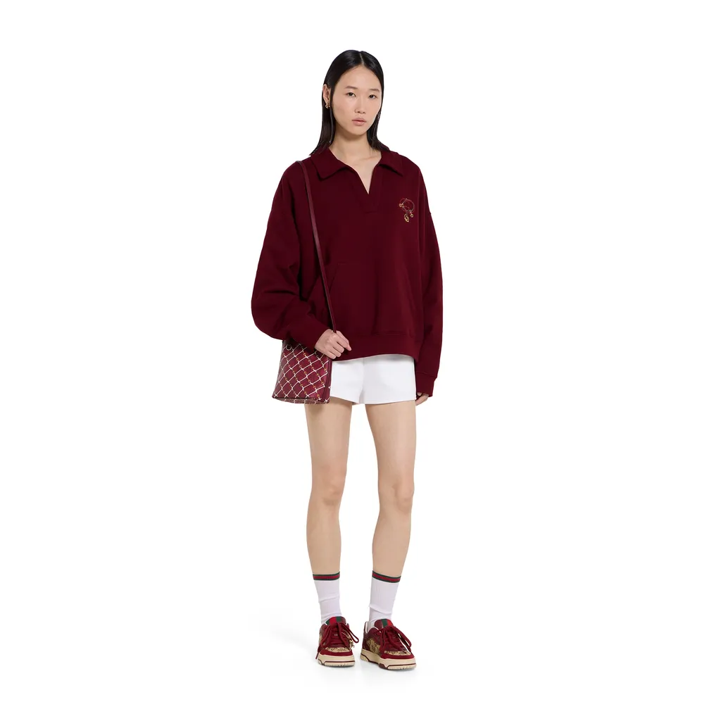 Cotton Jersey Sweatshirt With Embroidery