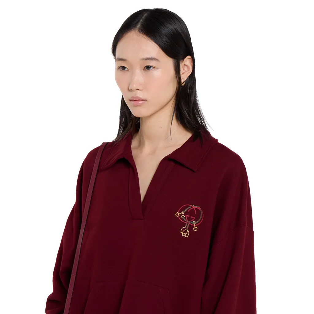 Cotton Jersey Sweatshirt With Embroidery