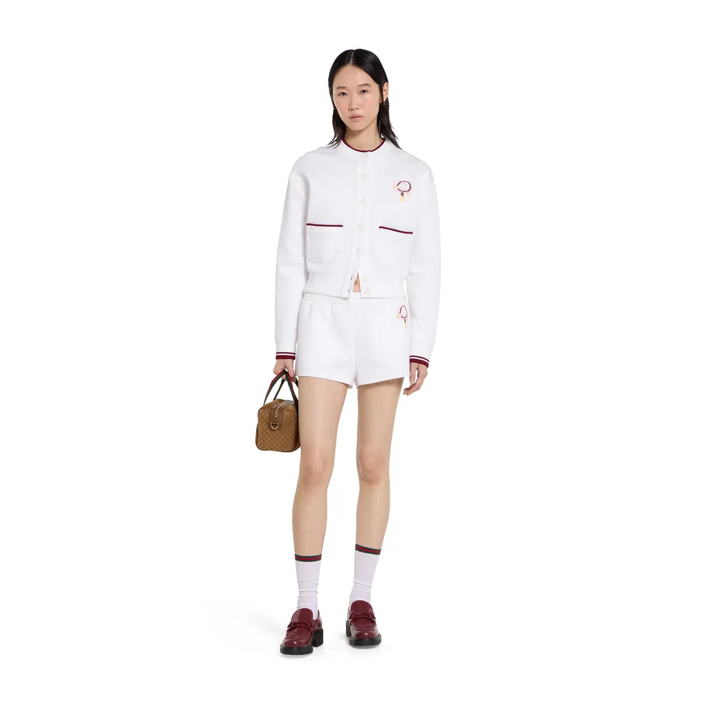 Cotton Jersey Cardigan With Embroidery