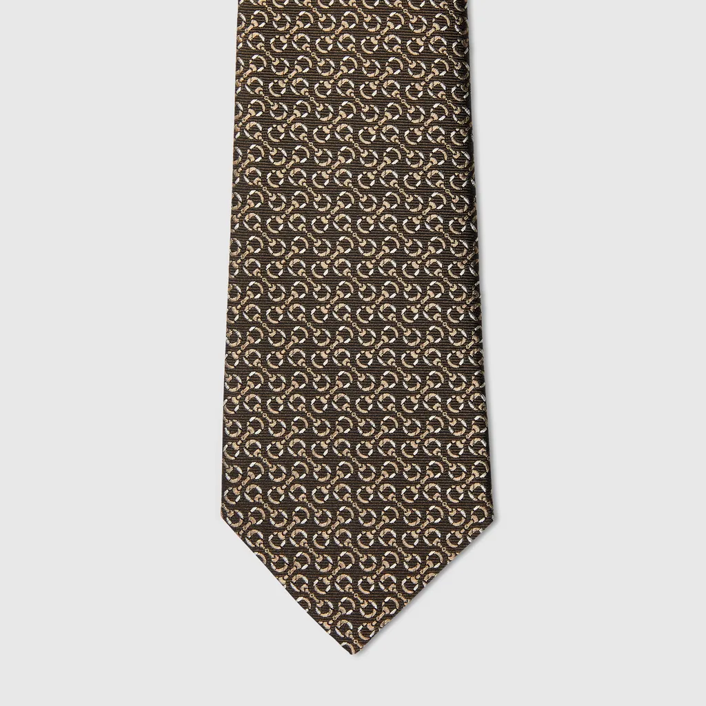 Horsebit Silk Jacquard Tie