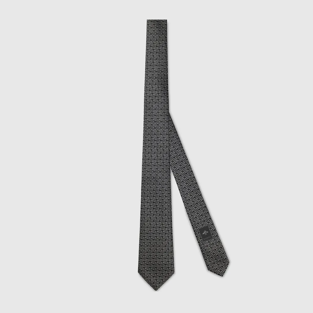 Horsebit Silk Jacquard Tie