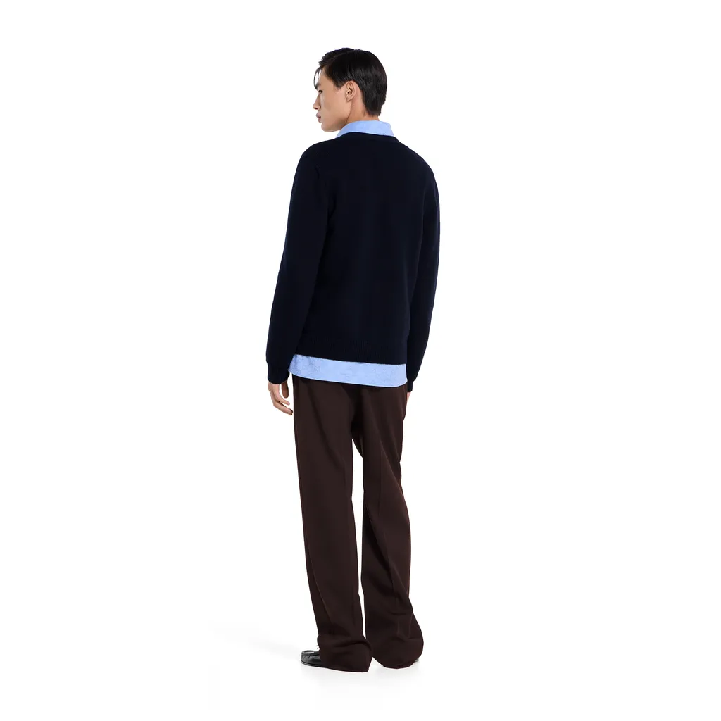Knit Wool Cardigan With Embroidery