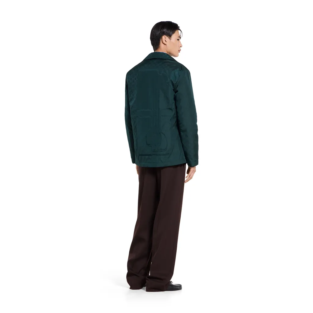 Gg Horsebit Technical Fabric Jacquard Jacket