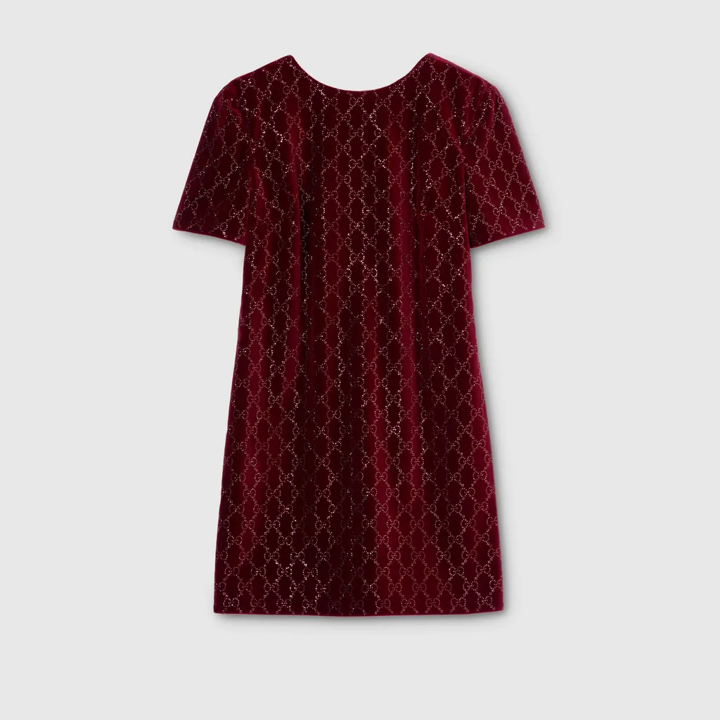 Embroidered Cotton Velvet Dress