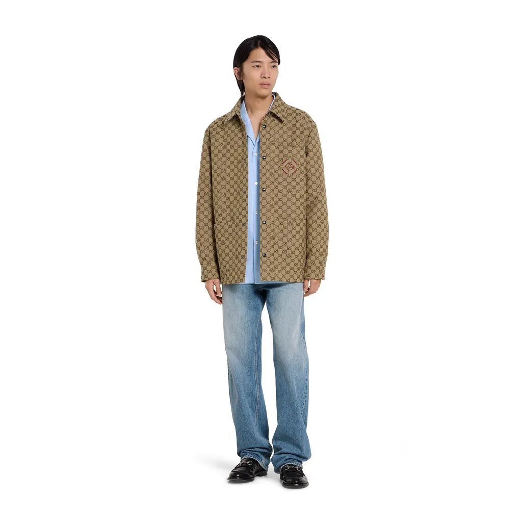 Gg Horse Cotton Canvas Jacquard Jacket