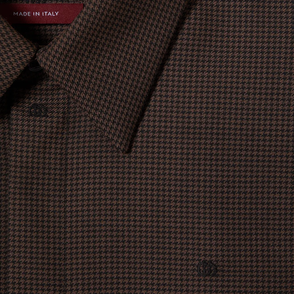 Gg Houndstooth Wool Jacquard Shirt