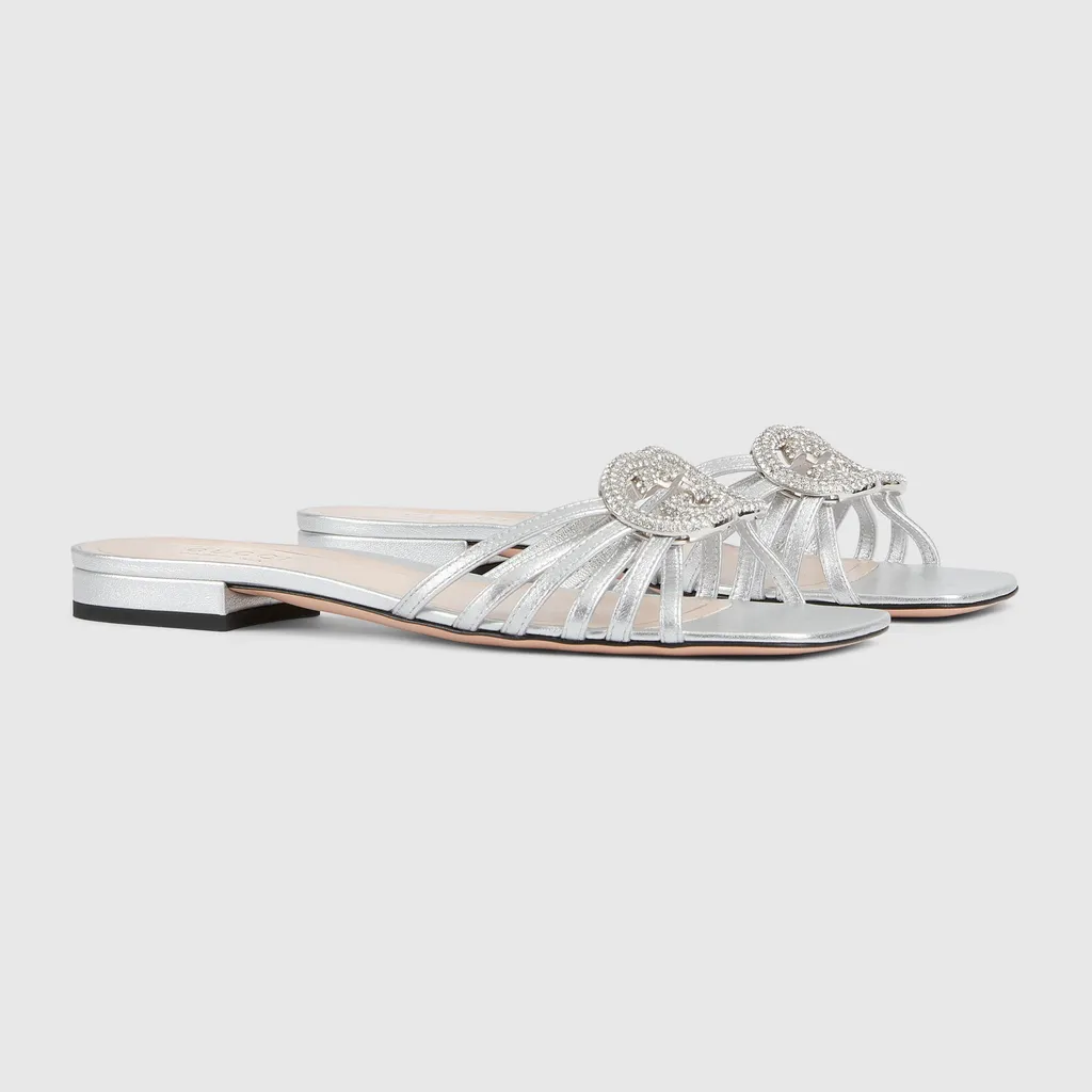 Slide With Crystal Interlocking G