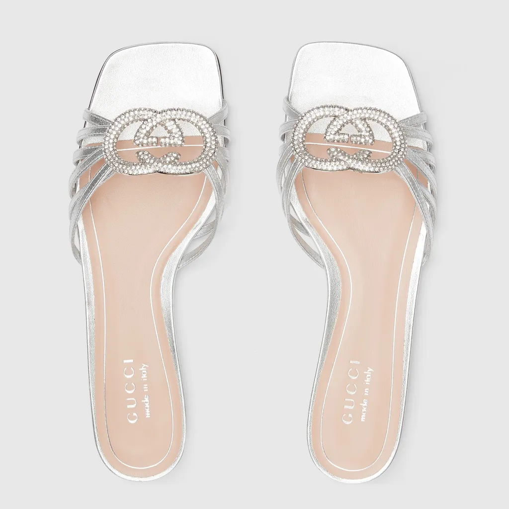 Slide With Crystal Interlocking G
