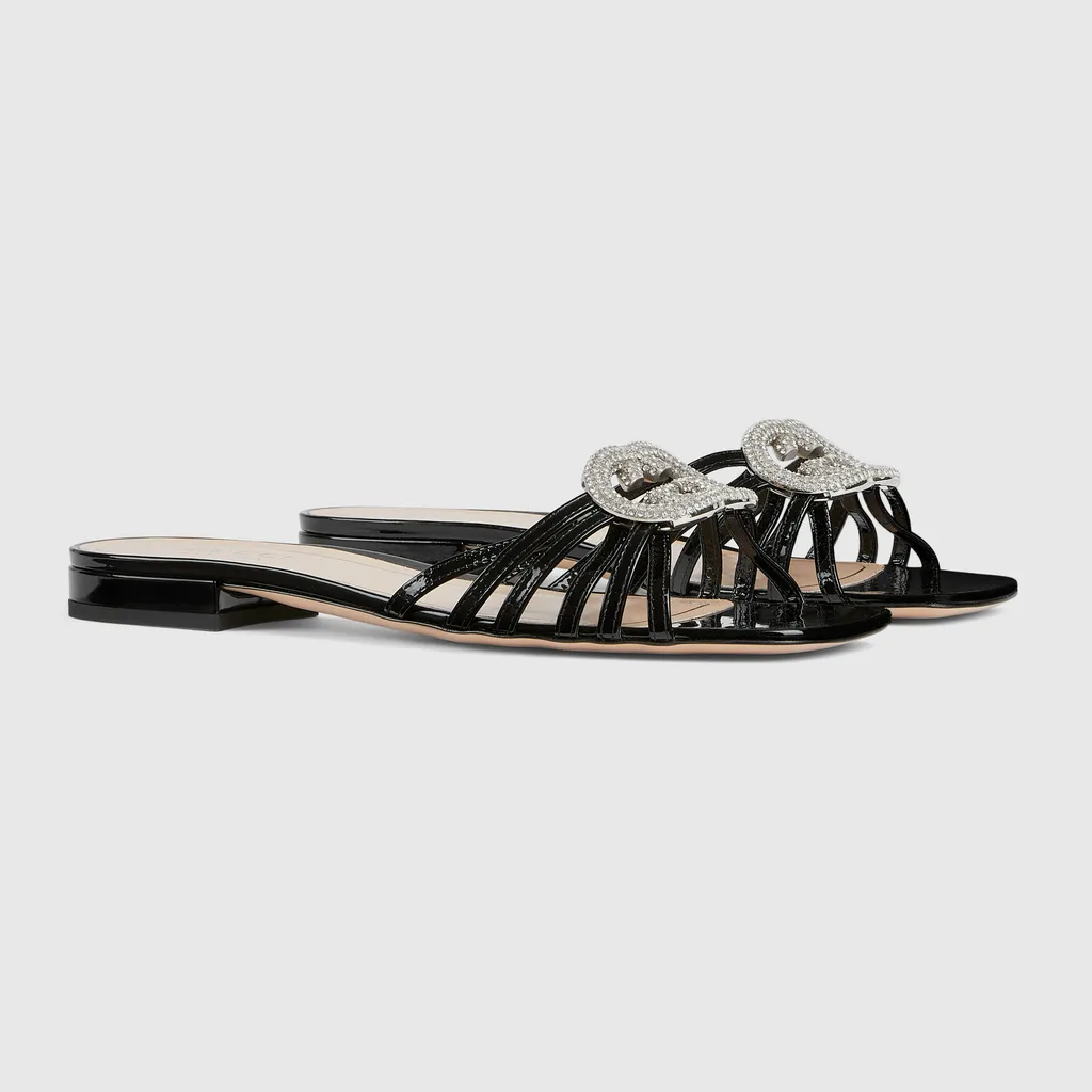 Slide With Crystal Interlocking G