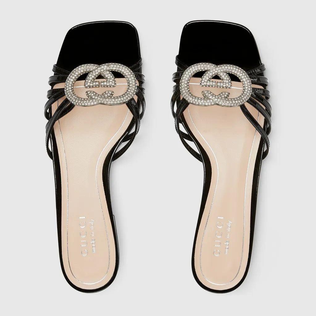 Slide With Crystal Interlocking G