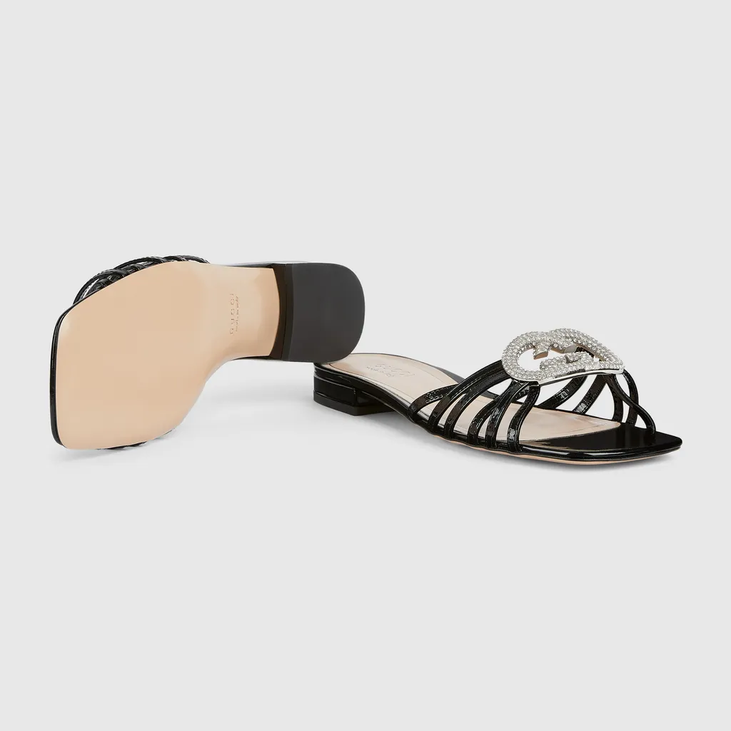 Slide With Crystal Interlocking G