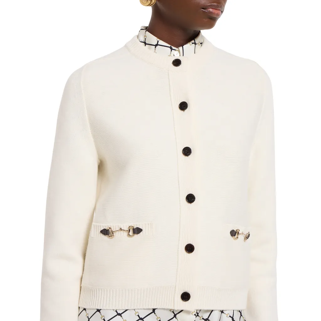 Wool Cashmere Cardigan With Horsebit