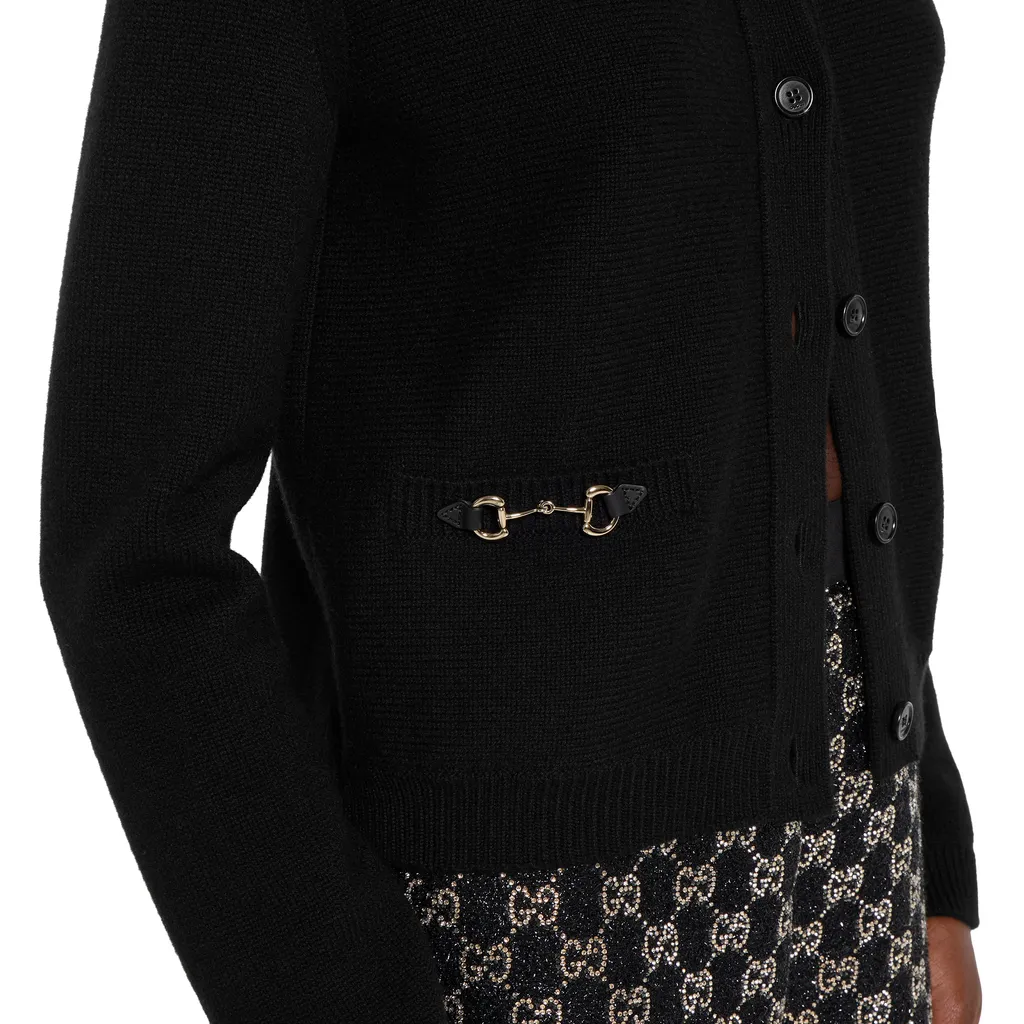 Wool Cashmere Cardigan With Horsebit