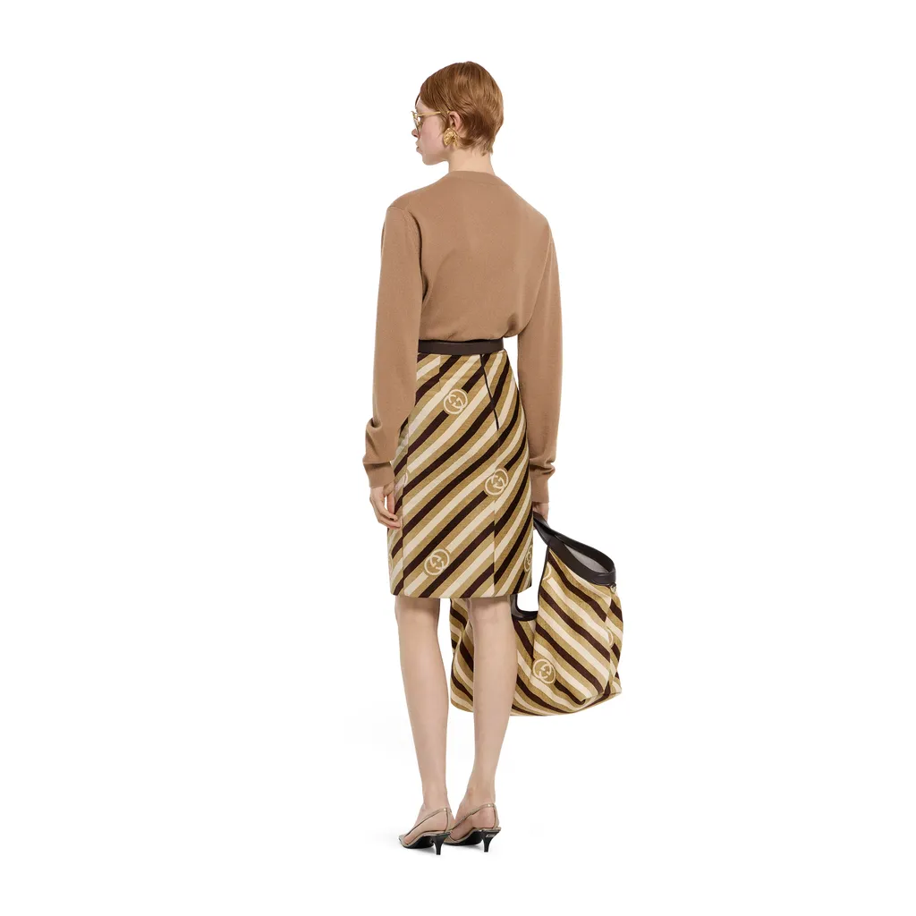 Cashmere Cardigan With Intarsia