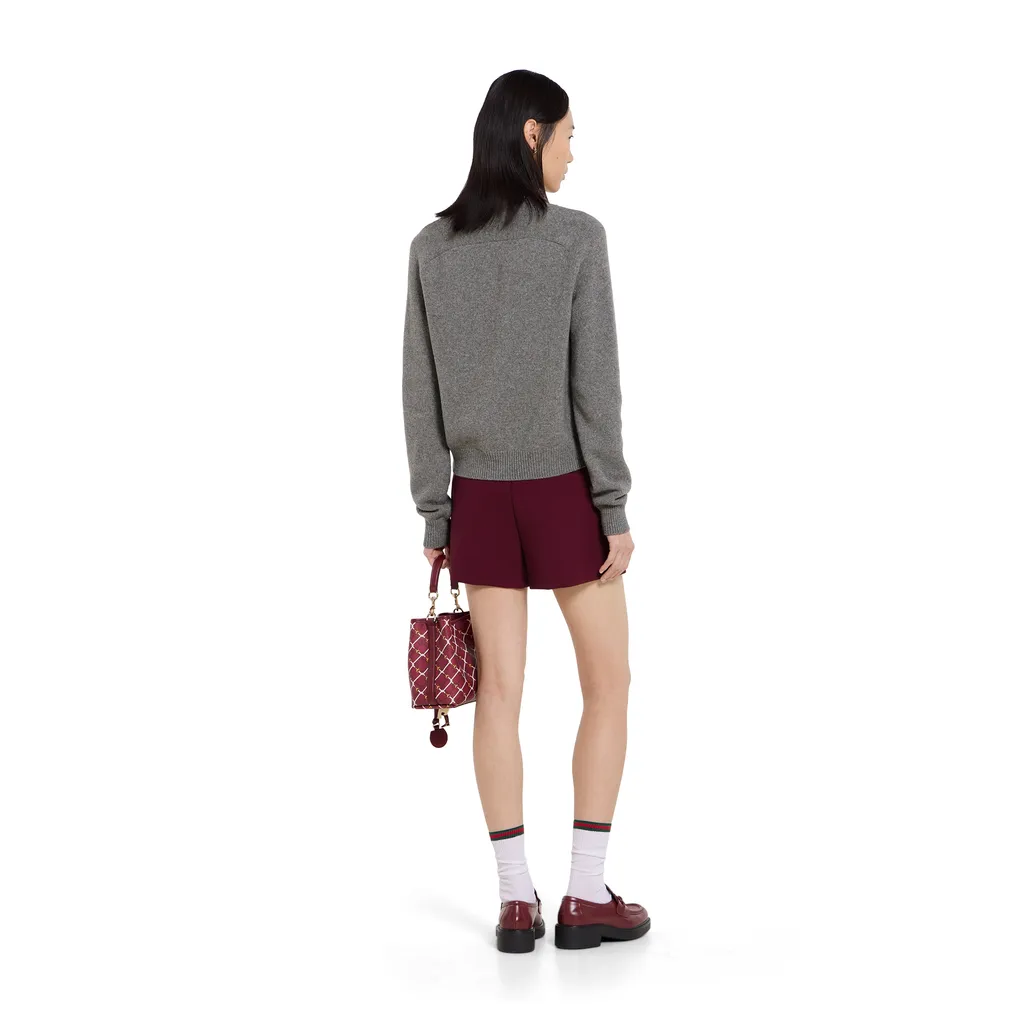 Wool Cashmere Cardigan With Embroidery
