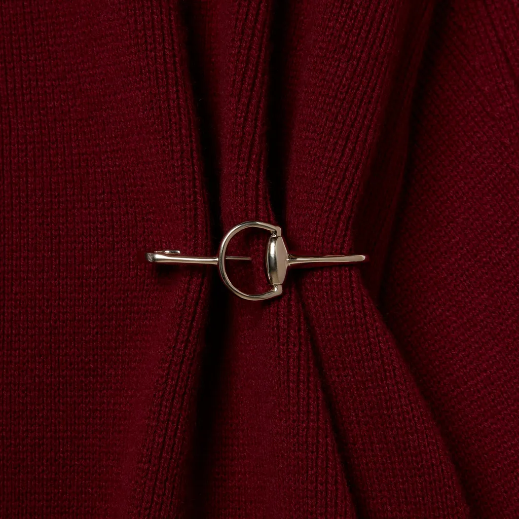 Wool Cashmere Jumper With Brooch