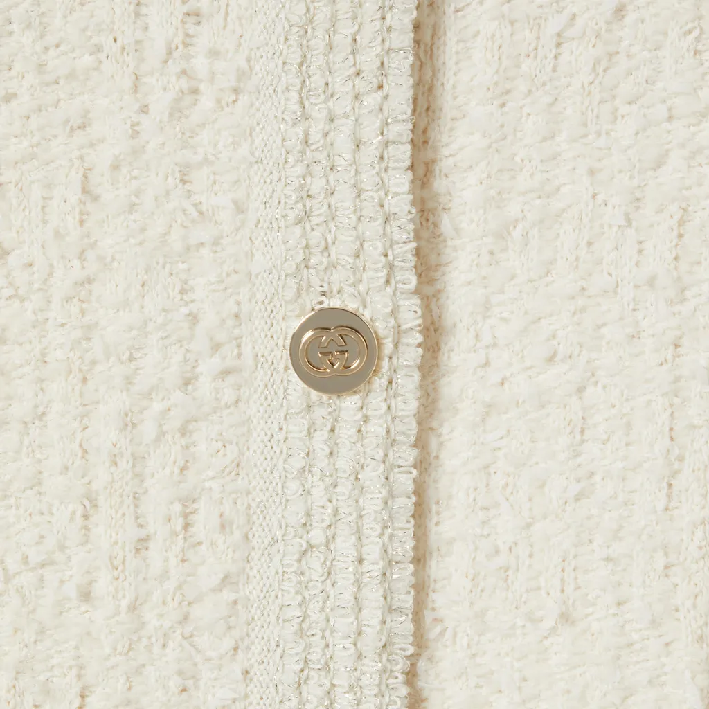 Wool Lamé Bouclé Cardigan