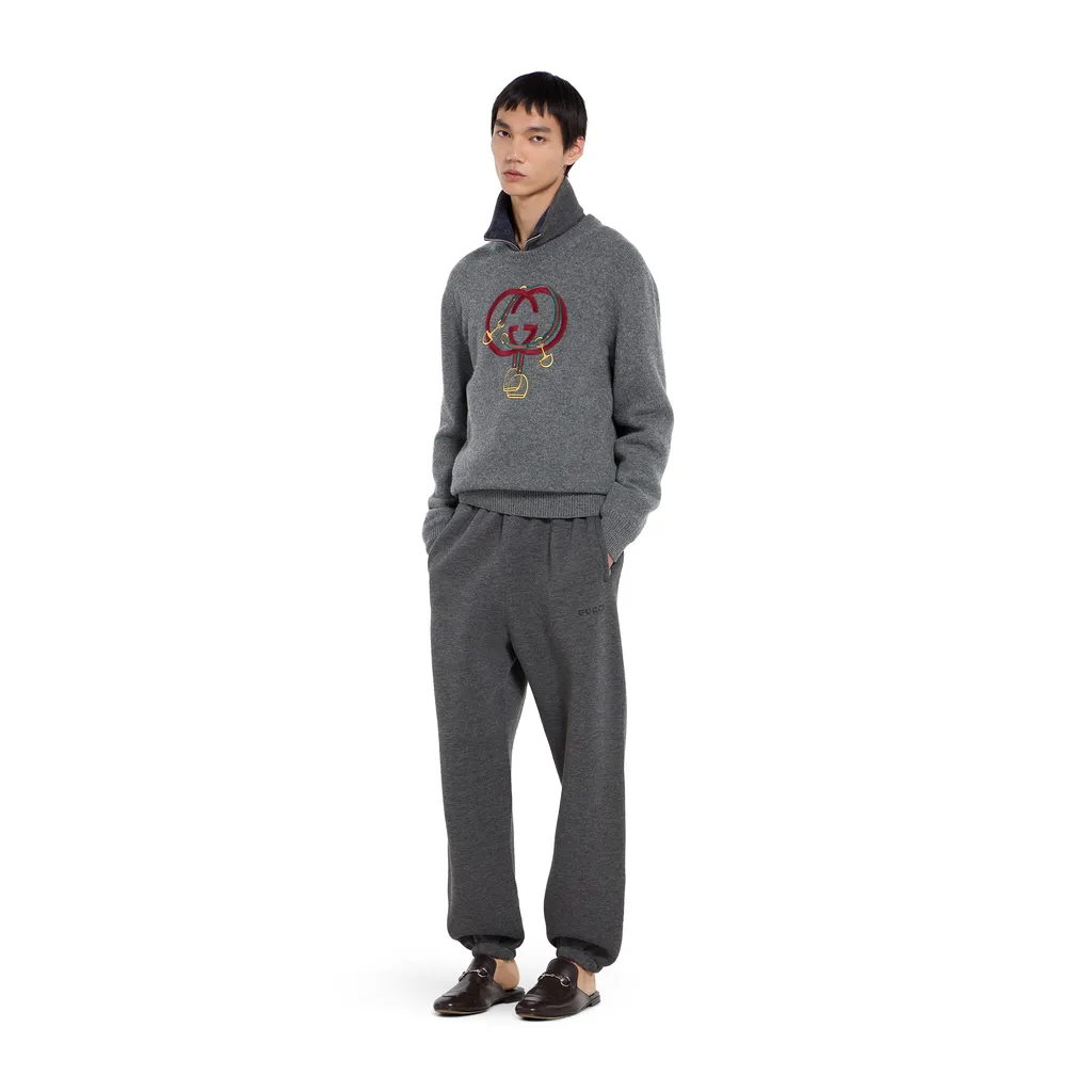 Knit Wool Jumper With Embroidery