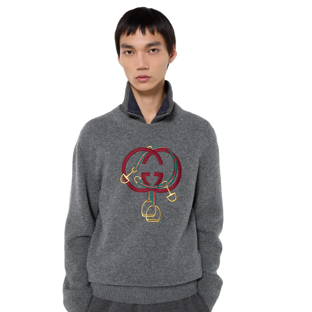 Knit Wool Jumper With Embroidery