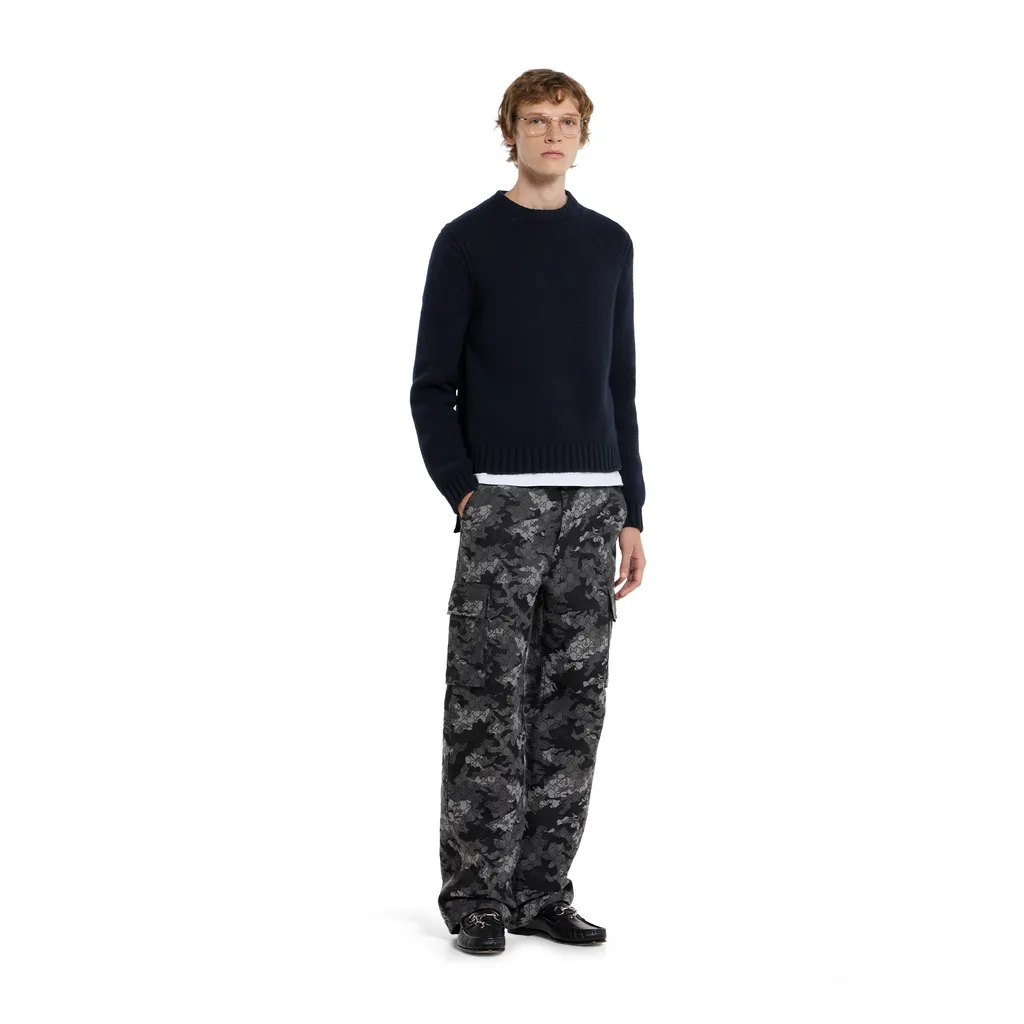Gg Marbled Cotton Jacquard Trousers