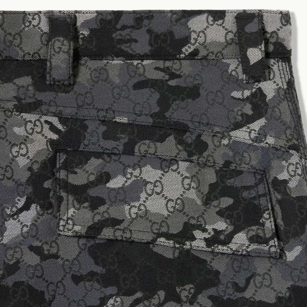Gg Marbled Cotton Jacquard Trousers