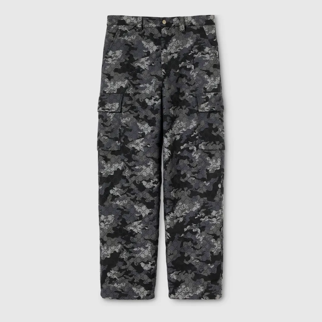 Gg Marbled Cotton Jacquard Trousers