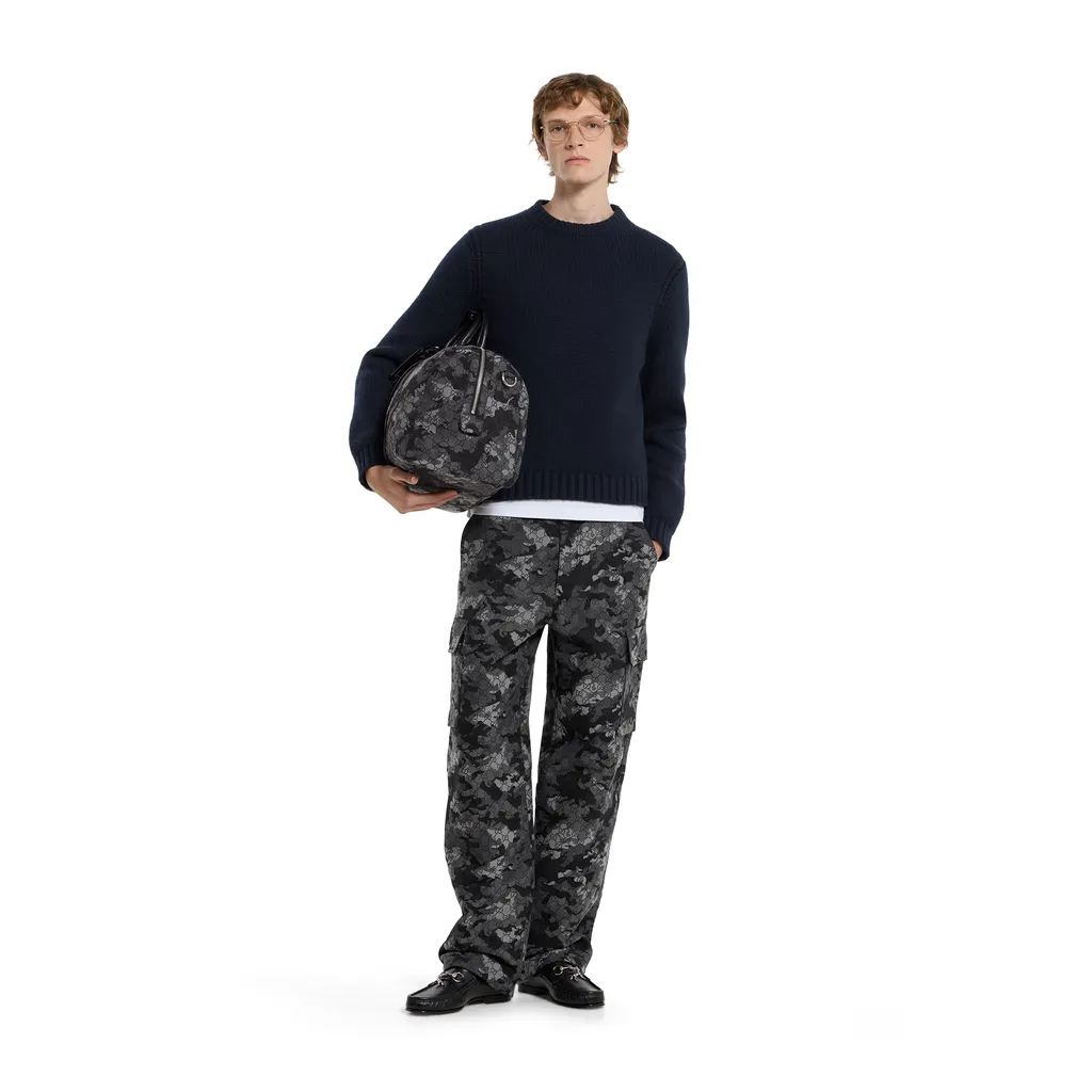 Gg Marbled Cotton Jacquard Trousers