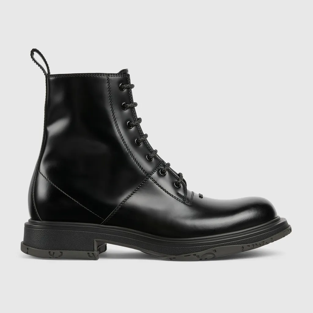 Lace-Up Boot With Tonal Logo