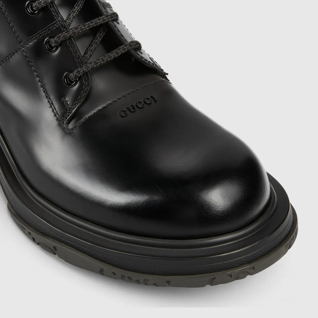 Lace-Up Boot With Tonal Logo