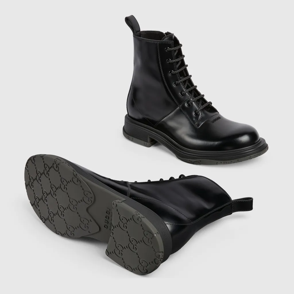 Lace-Up Boot With Tonal Logo