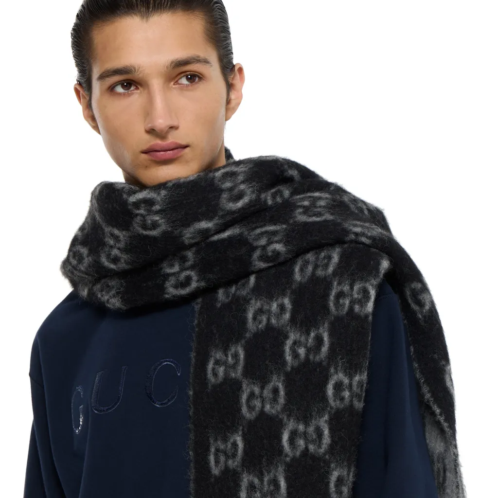 Gg Alpaca Wool Scarf