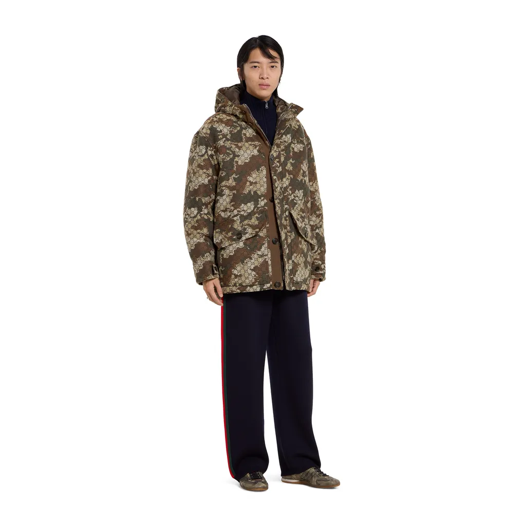 Gg Marbled Cotton Jacquard Padded Jacket