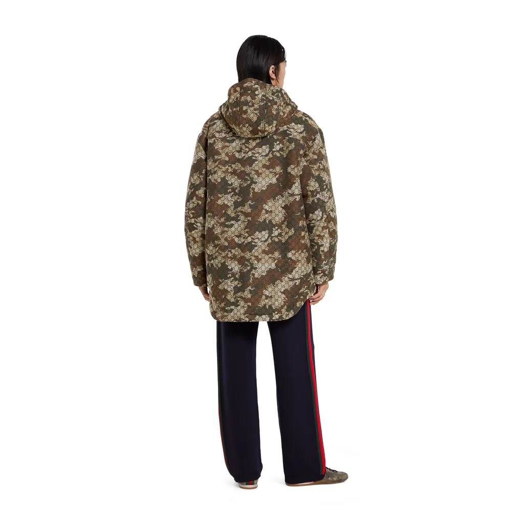 Gg Marbled Cotton Jacquard Padded Jacket