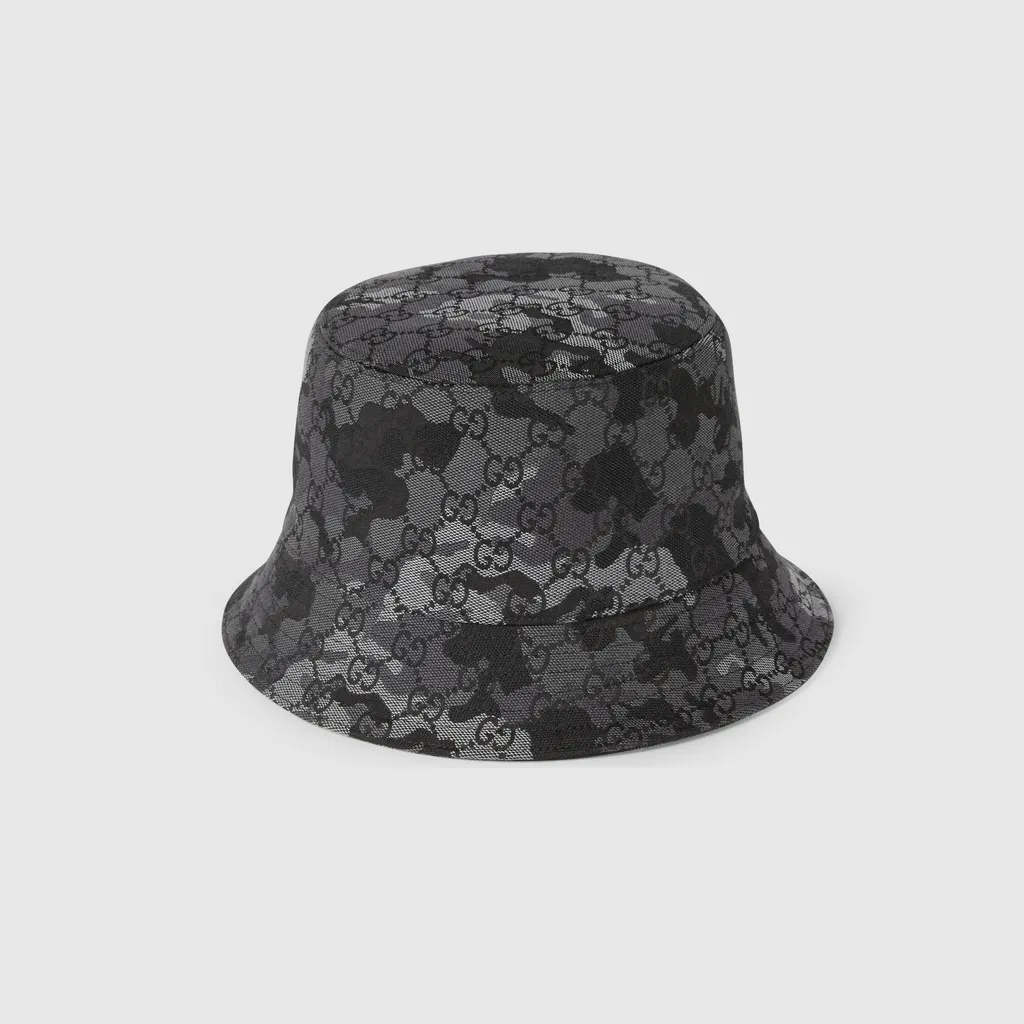 Gg Marbled Canvas Bucket Hat