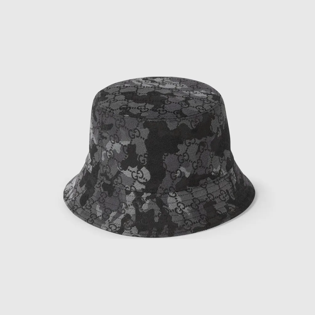 Gg Marbled Canvas Bucket Hat