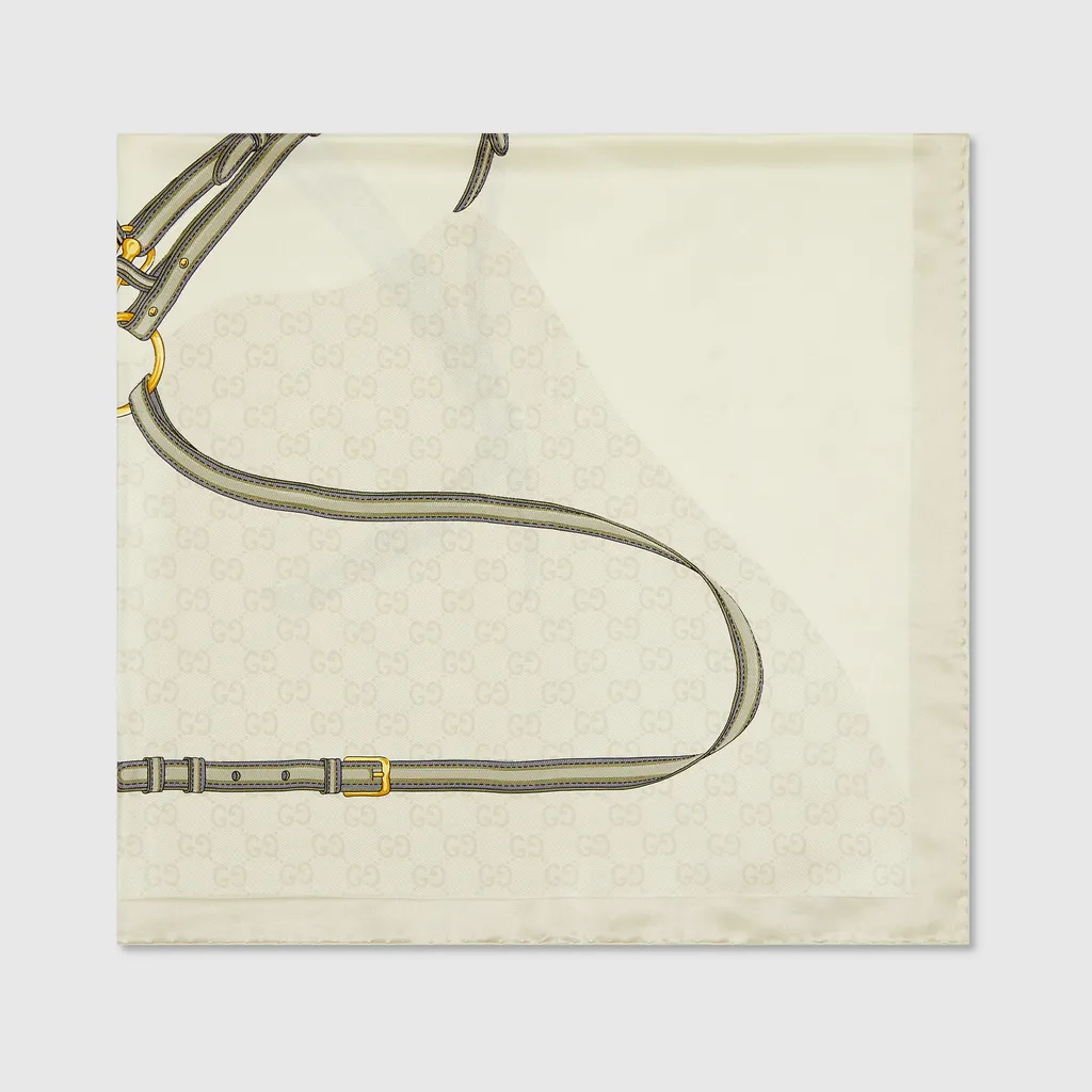 Printed Gg Silk Jacquard Carré