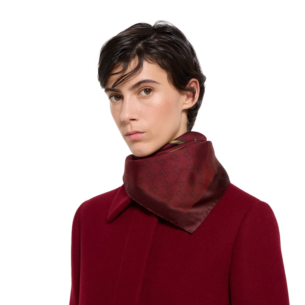 Printed Gg Silk Jacquard Carré