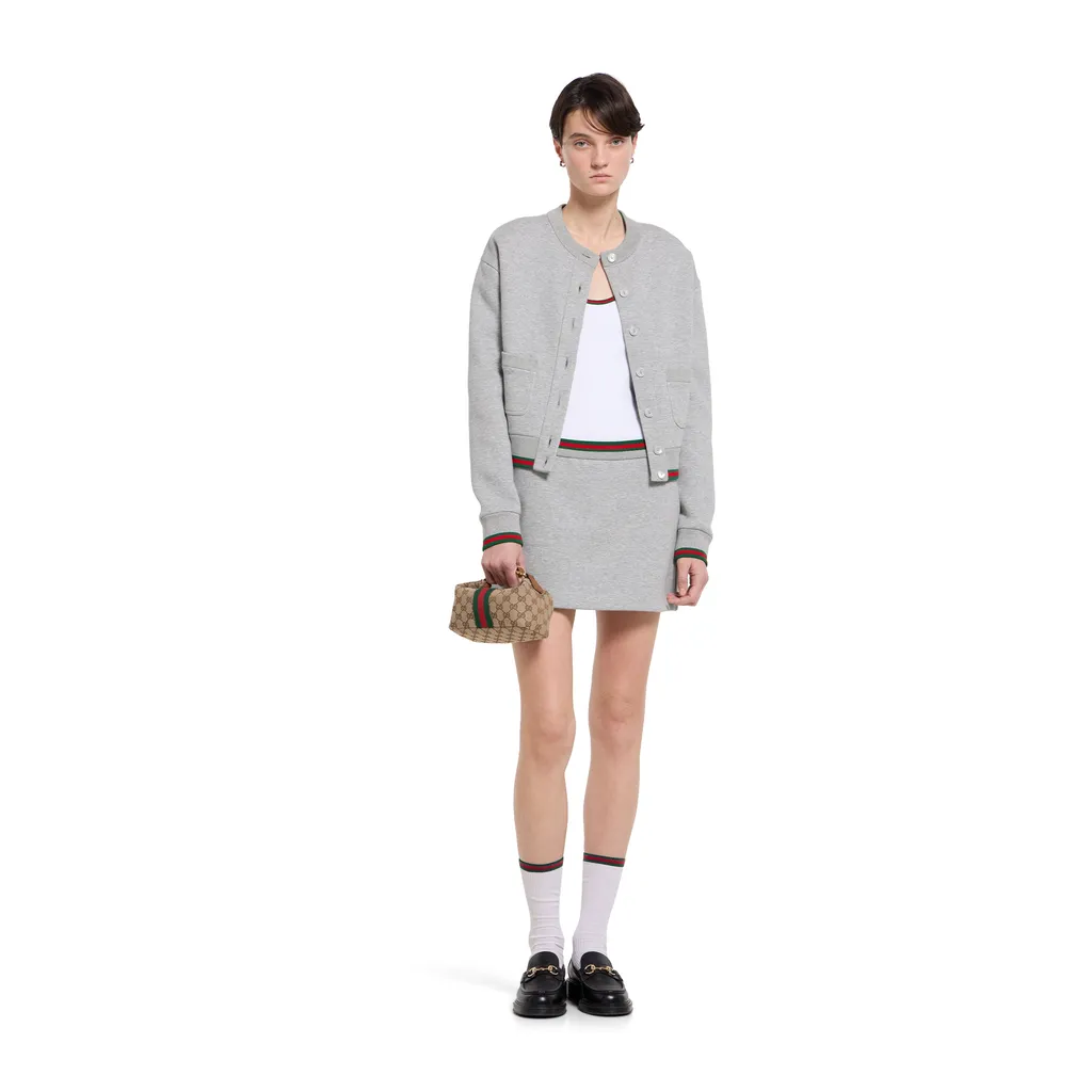 Cotton Jersey Skirt With Web