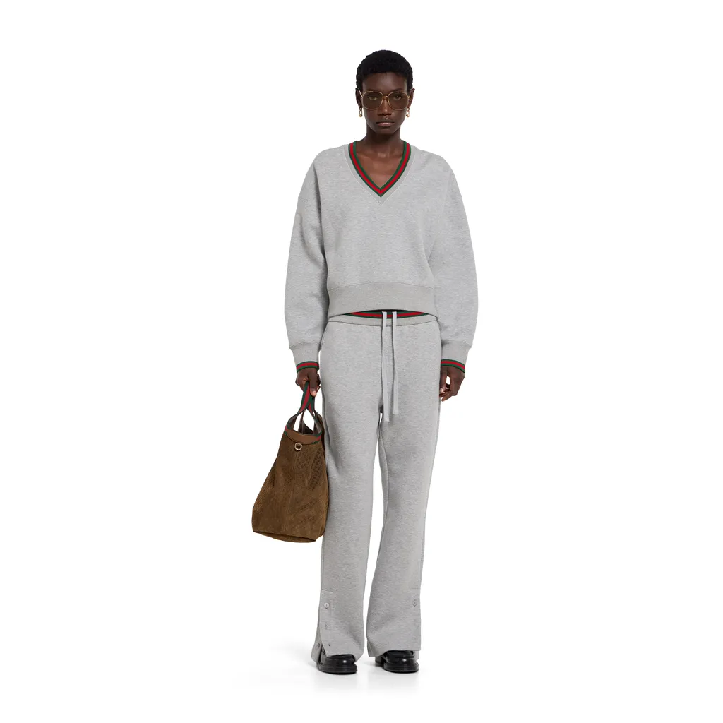 Cotton Jersey Sweatshirt With Web