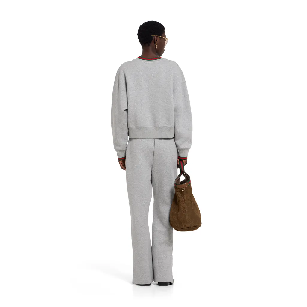 Cotton Jersey Sweatshirt With Web