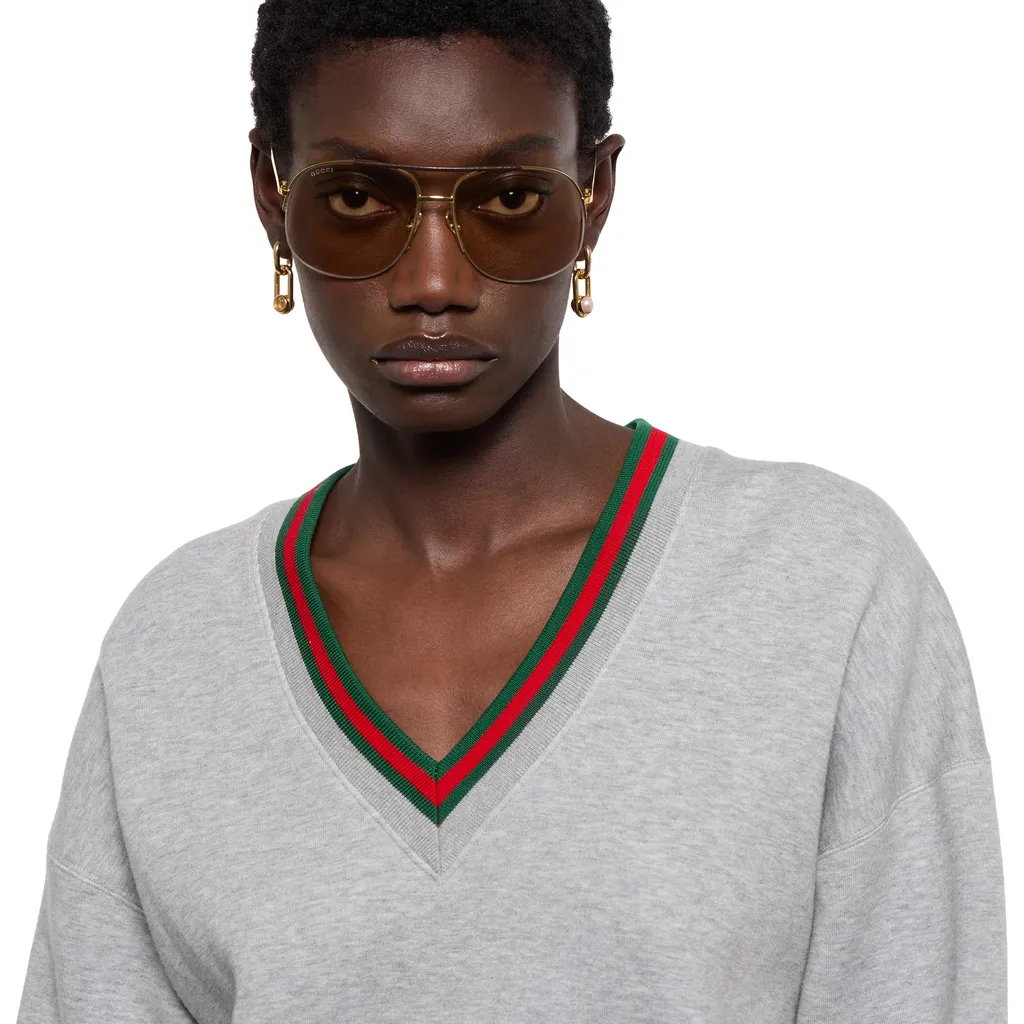 Cotton Jersey Sweatshirt With Web