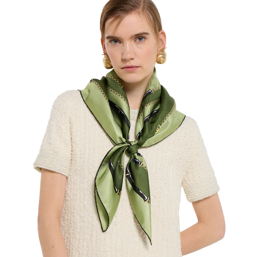 Printed Gg Silk Jacquard Carré