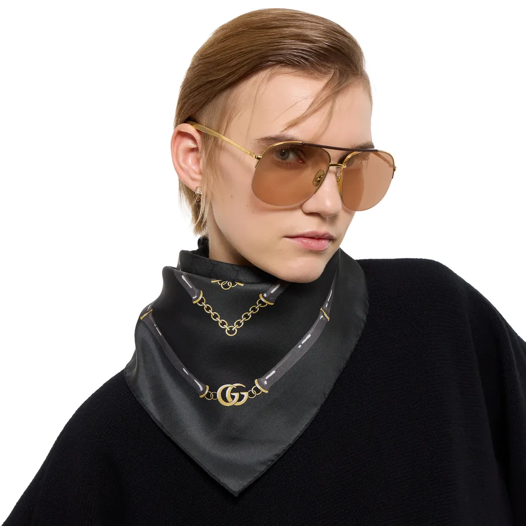 Printed Gg Silk Jacquard Carré