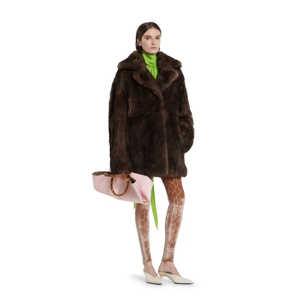Soft Hairy Shearling Peacoat