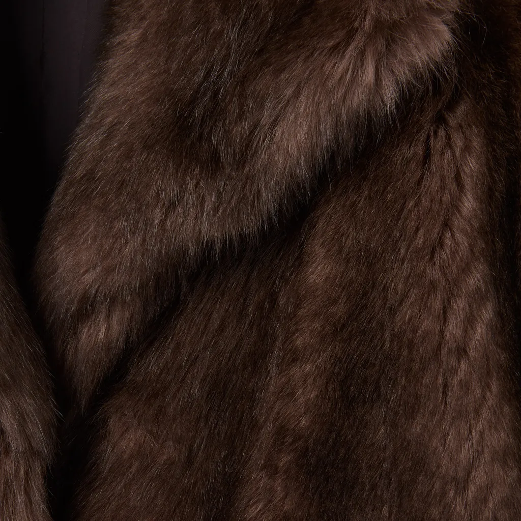 Soft Hairy Shearling Peacoat