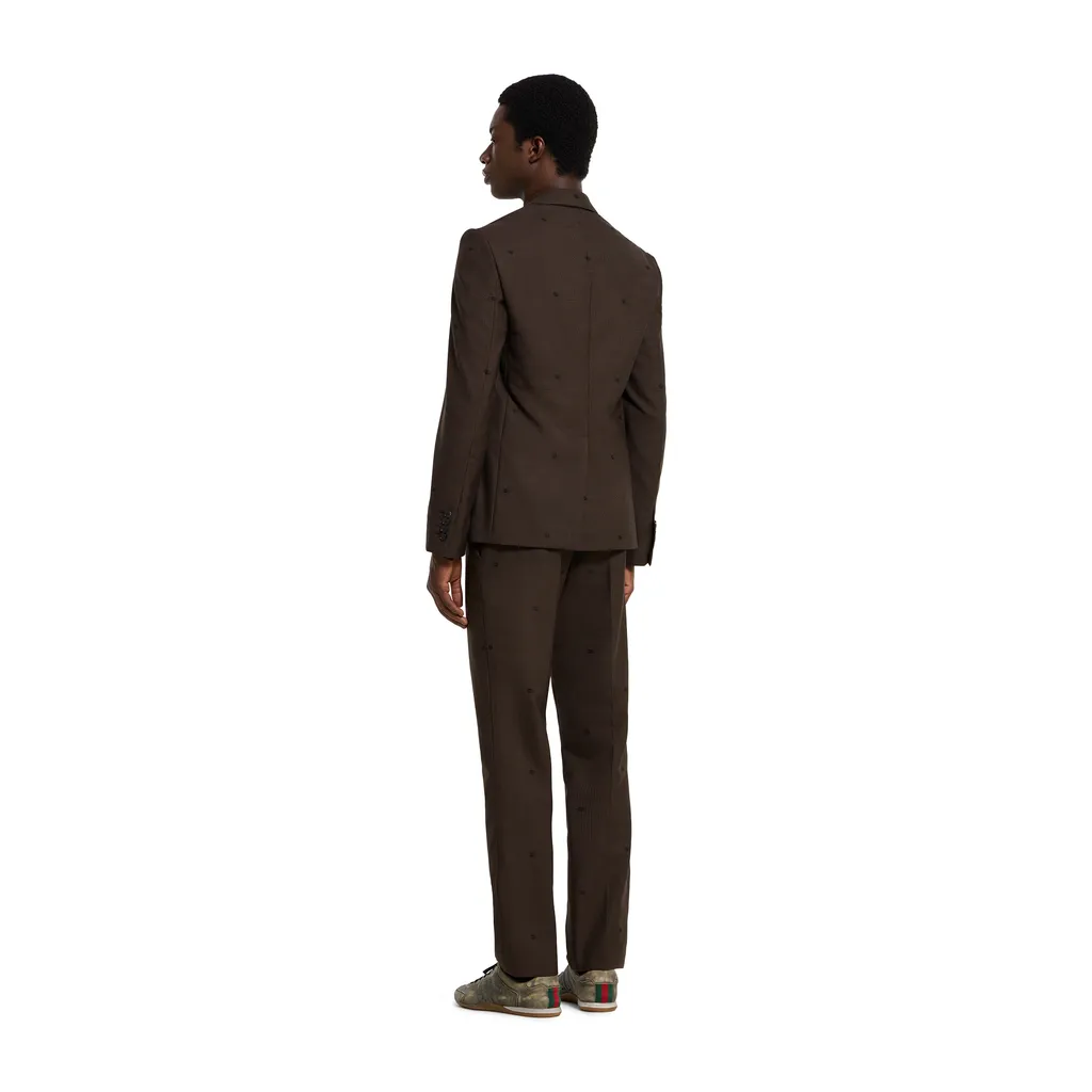 Gg Houndstooth Wool Jacquard Jacket